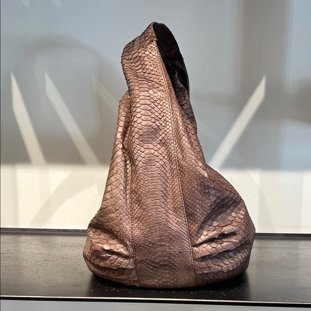 Mocha Python Hobo Bag - Picture 2 of 7